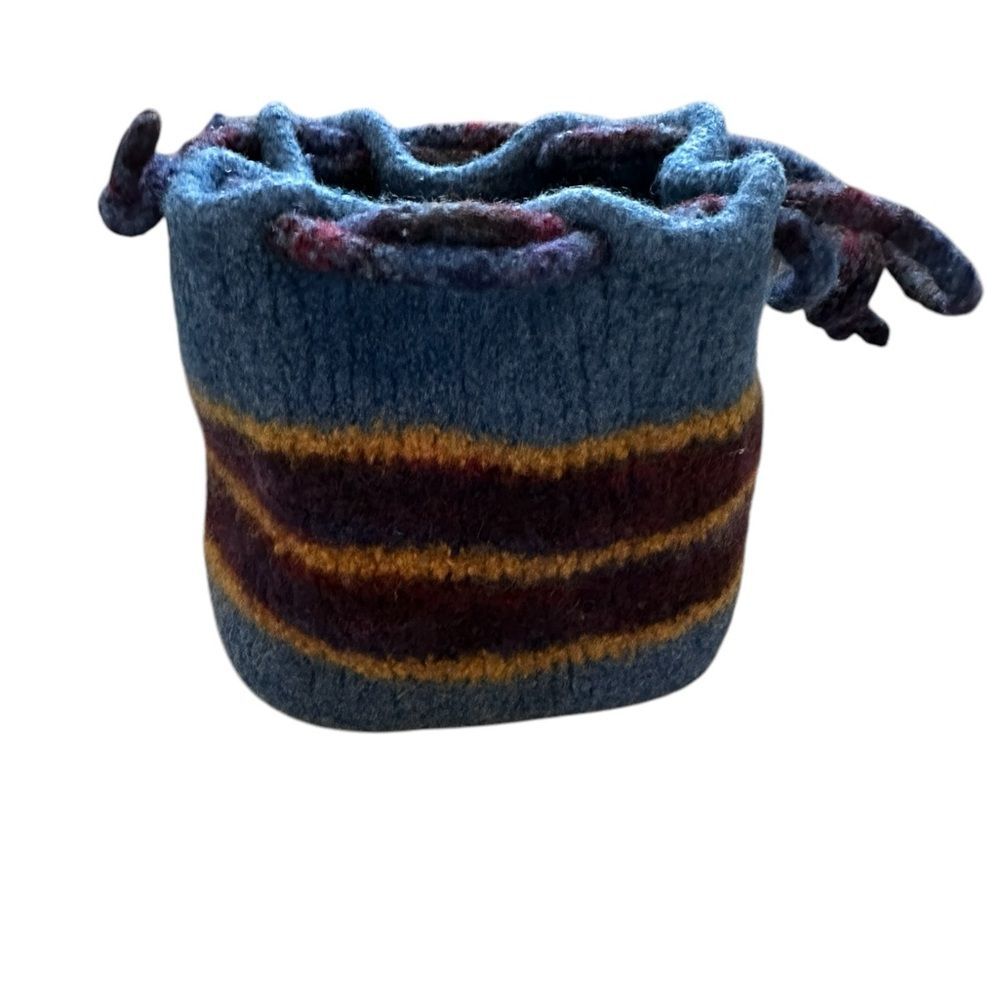 Felt handmade drawstring bag